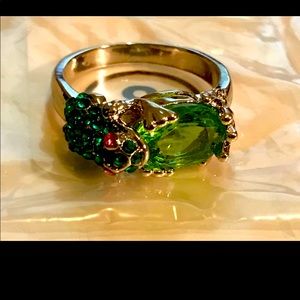Frog Ring Crystal Rhinestone Inlaid Ring